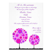 Flower Wishing Tree Purple Wedding Invitation