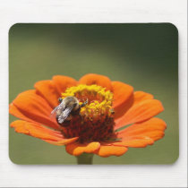 flower with a bee Mousepad mousepads