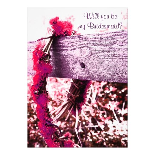 flower wreath will you be my bridesmaid invite