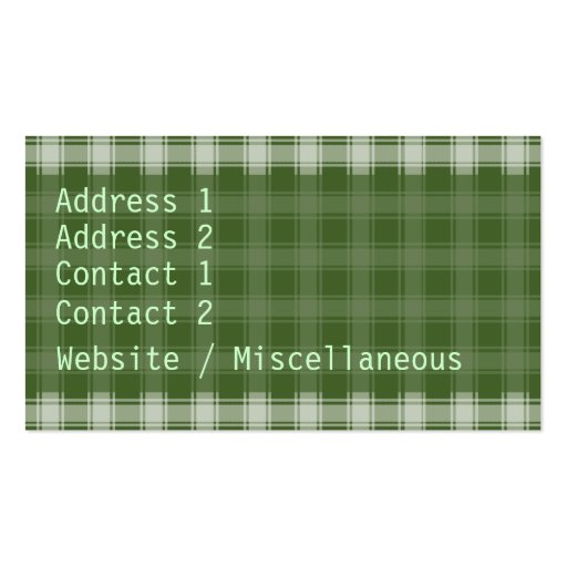 Flowerbox and green Gingham Business Card (back side)