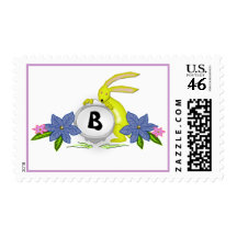 flowerbunny monogram postage stamps