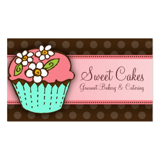 Flowered Cupcake Business Card (front side)