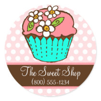 Flowered Cupcake - Custom Sticker stickers
