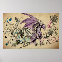 Flowered dragons - posters