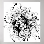 Flowered face poster