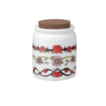 flowered treats jar candy jars