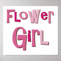 FlowerGirl Pink Brown Posters