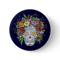 Flowerhair Sugar Skull Pin