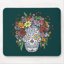 Flowerhair Sugar Skull mousepads by skullabee Flowerhair Sugar Skull mousepads
