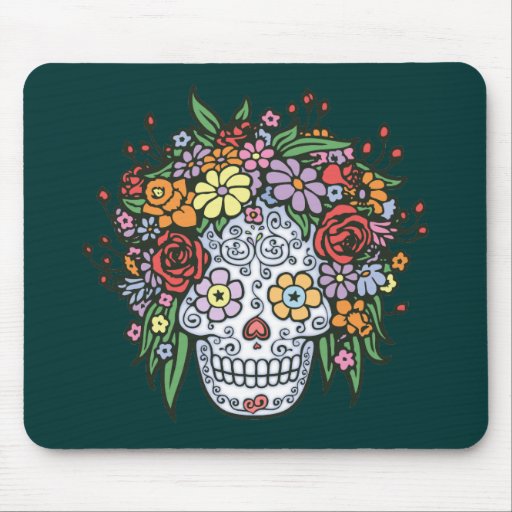 Flowerhair Sugar Skull Mousepad