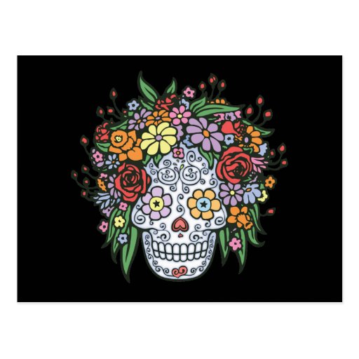 Flowerhair Sugar Skull Postcards