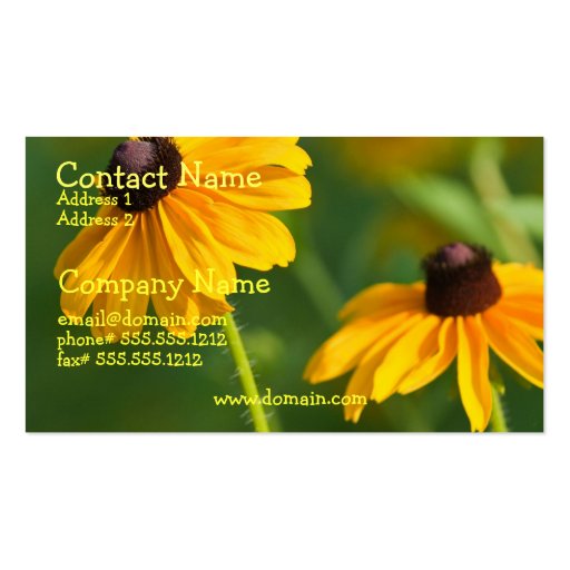 Flowering Black Eyed Susan Business Card (front side)