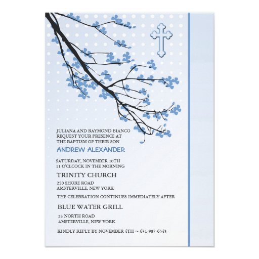Flowering Blue Branches Invitation