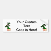 Flowering Bonsai in Pink Square Pot Bumper Stickers