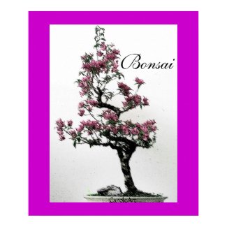Flowering Bonsai Tree Art Poster print