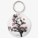 Flowering Bonsai Tree Keychain by CaroleArt Flowering Bonsai Tree Keychain