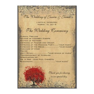 Flowering Branch Vintage Love Bird Wedding Program invitation