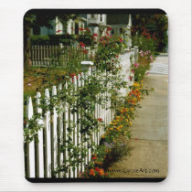 Flowering Fence Mousepad by GreenGardenGates Flowering Fence Mousepad