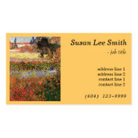 Flowering Garden by Vincent van Gogh. Sunny yellow Business Cards