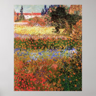 Flowering Garden, Vincent van Gogh. Poster