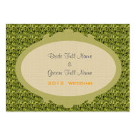 Flowering green wedding reception note card. business card templates