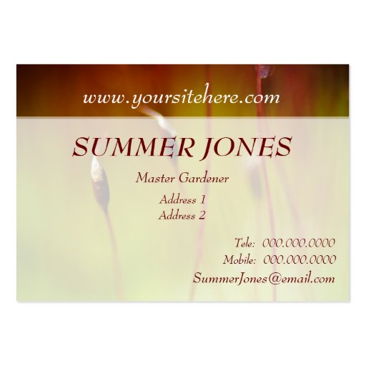 Flowering Moss Nature Business Cards (back side)