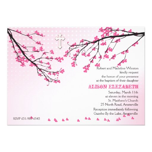 Flowering Pink Branches Invitation