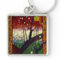 Flowering Plum Tree (after Hiroshige) Van Gogh Keychain