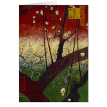 Flowering plum tree Card