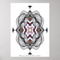 flowering, flower, plant, garden, tatoo, artsprojekt, baroque, rococo, opening, ornament, style, fantasy, magic, surreal, inspiring, insight, line, swirl, geometry, lens, fractal, symmetrical, kaleidoscope, art, abstract, project, patricia, vidour, pattern, textile, modern, contemporary, design, interior, decor, wall, multiple, optical, studio, black, Poster with custom graphic design