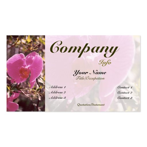 Flowering Sweet Pea-custom color Business Card (front side)