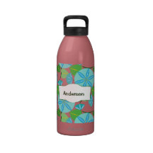 Flowering Vine Abstract Retro Water Bottle