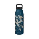Flowering Vine Botanical Water Bottle, Blue