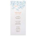 Flowering Vines (Orange & Blue) Menu Card rack cards