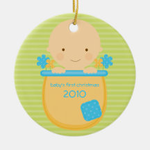 Flowerpot Baby's First Christmas Ornament
