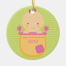 Flowerpot Baby's First Christmas Ornament