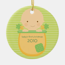 Flowerpot Baby's First Christmas Ornament