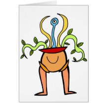 Flowerpot Monster Greeting Cards