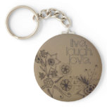 flowers 007, live., laugh., love. - Customized Key Chains