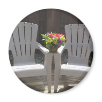 Flowers and Adirondack Chairs magnets