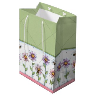 Flowers and Bees Medium Gift Bag
