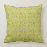 Flowers and bees throw pillow