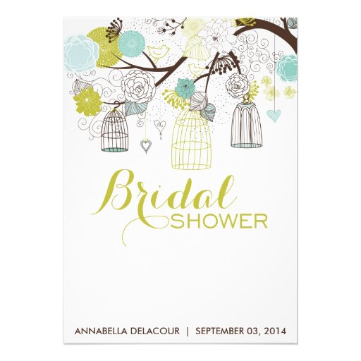 Flowers and Birdcages Bridal Shower Invitation
