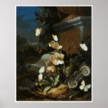 Flowers and Butterflies by a Ruin posters