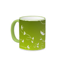 Flowers and butterflies mugs