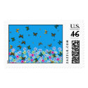 flowers and butterflies stamp