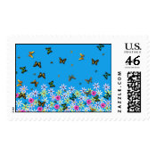 flowers and butterflies stamp