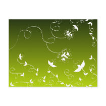 Flowers and butterflies postcards