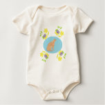 Flowers and cat baby romper t shirt