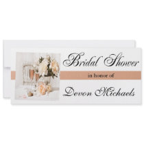 Flowers and Champagne Bridal Shower Invitations